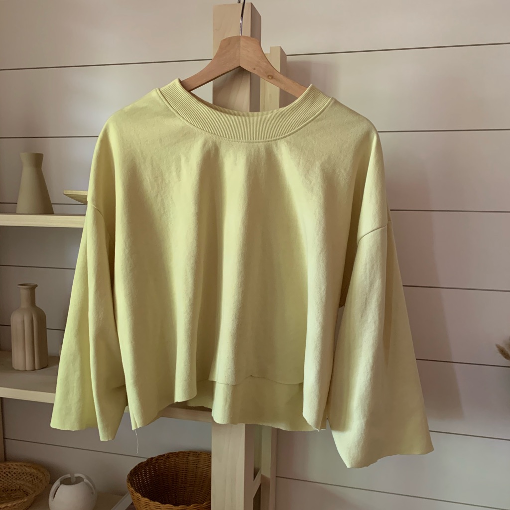 Cropped Raw Hem Shirt